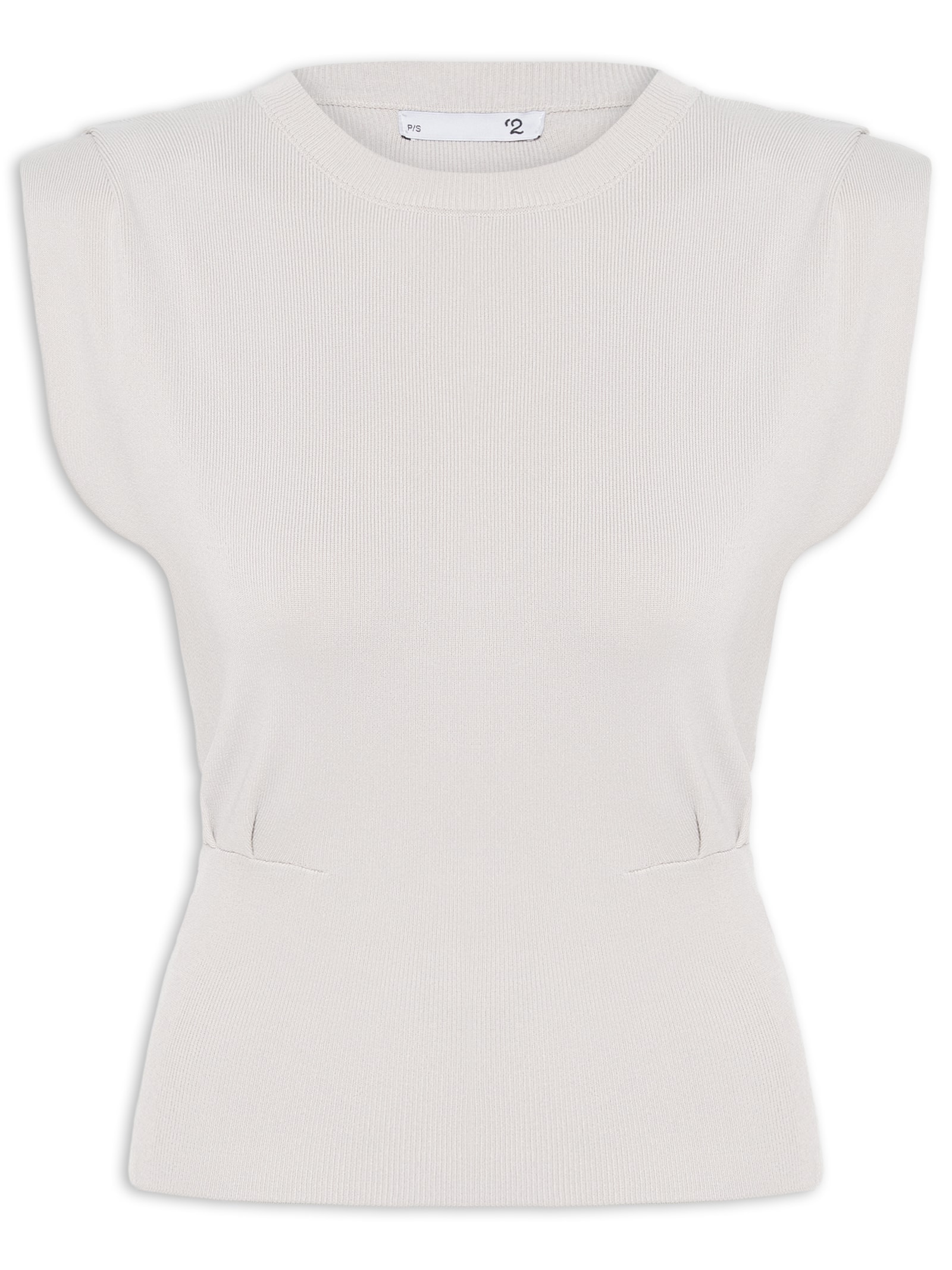Blusa Feminina Em Tricot Com Barra Larga Cinza  '2Essential