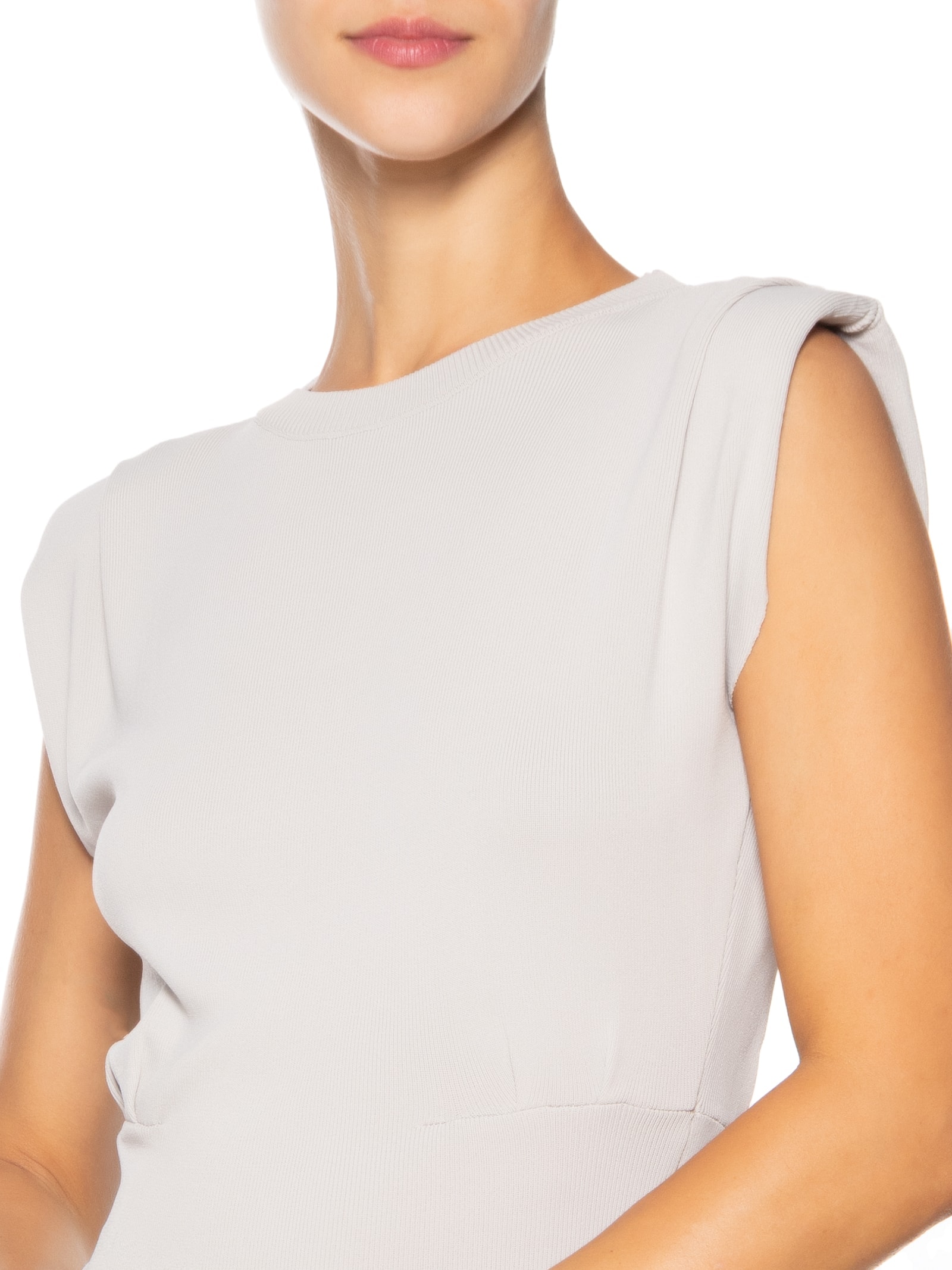 Blusa Feminina Em Tricot Com Barra Larga Cinza  '2Essential