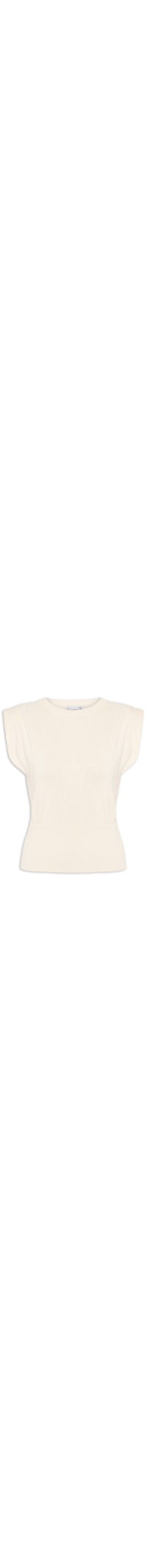 Blusa Feminina Em Tricot Com Barra Larga - Off White