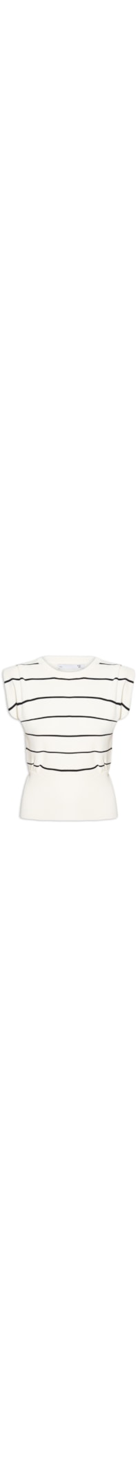Blusa Feminina Em Tricot Com Barra Larga - Off White
