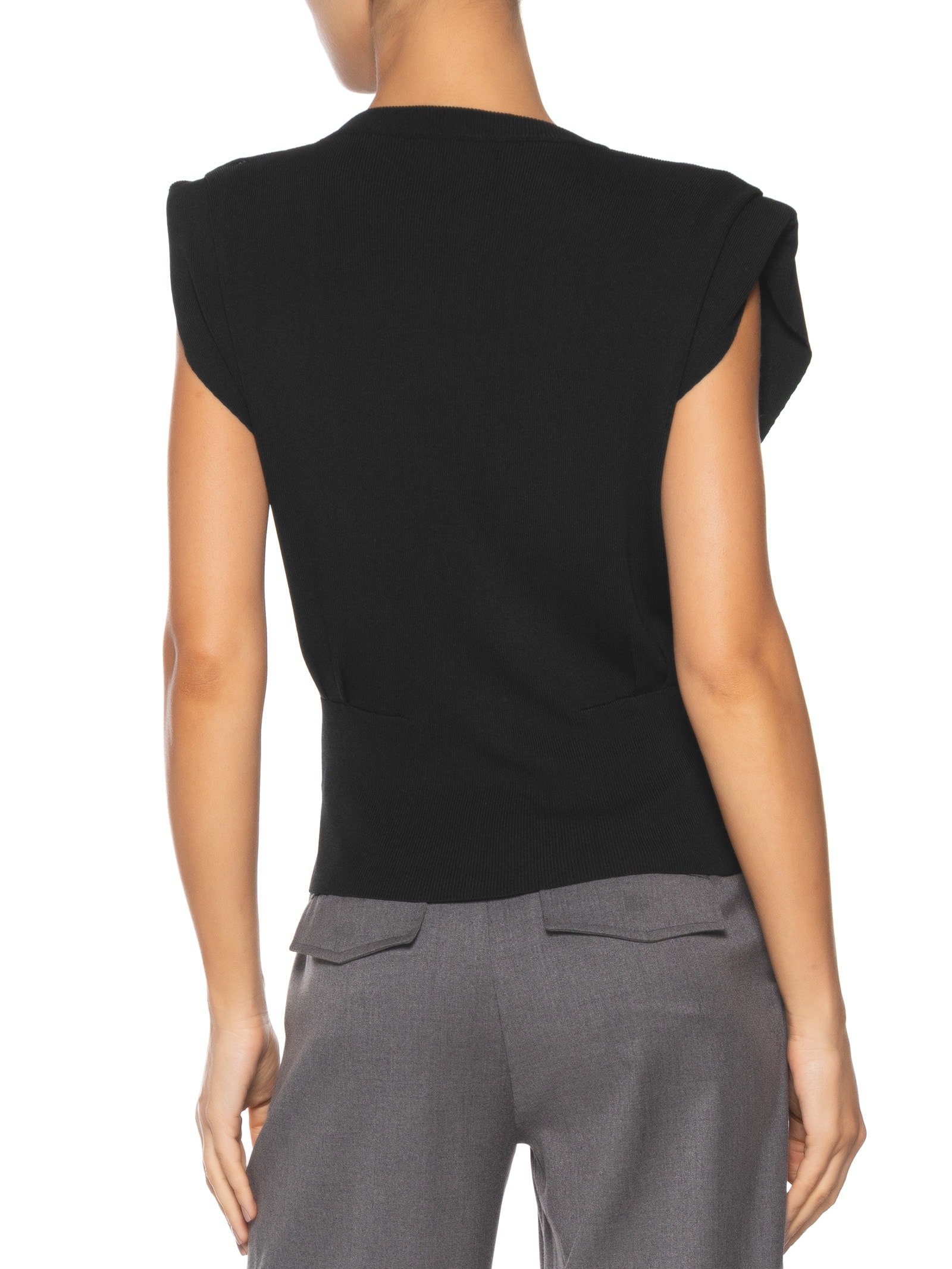 Blusa Feminina Em Tricot Com Barra Larga Preto '2Essential
