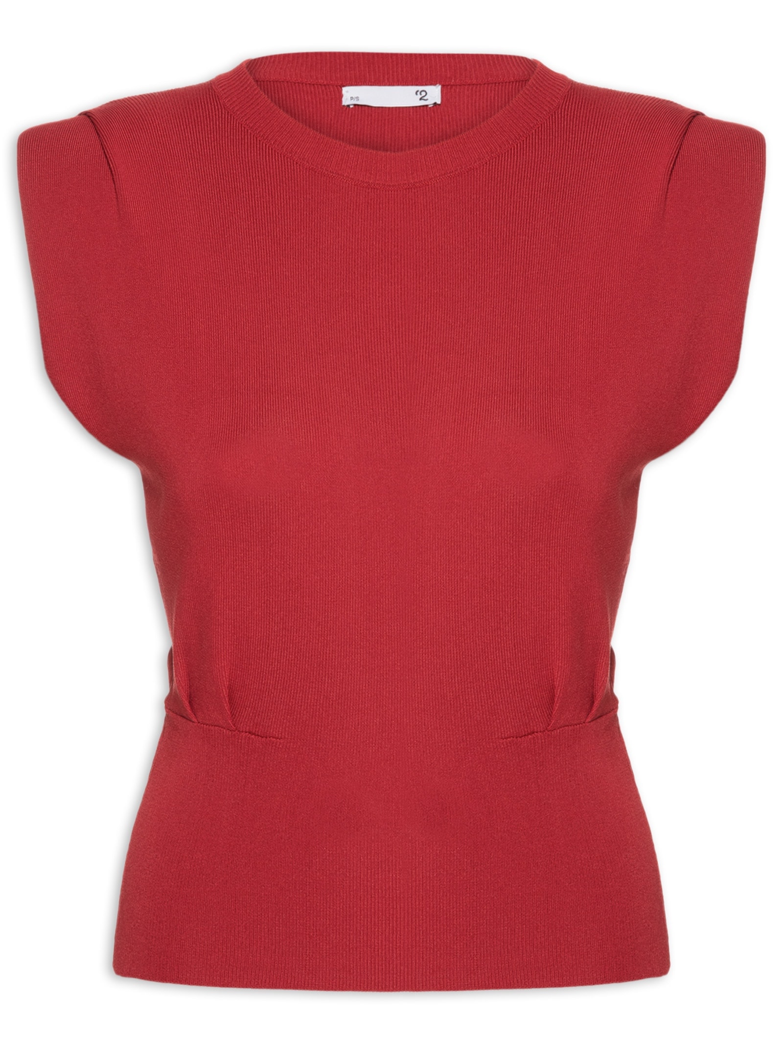 Blusa Feminina Em Tricot Com Barra Larga Vermelho '2Essential