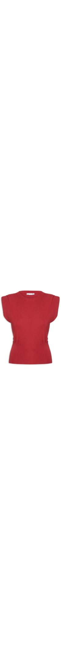Blusa Feminina Em Tricot Com Barra Larga - Vermelho