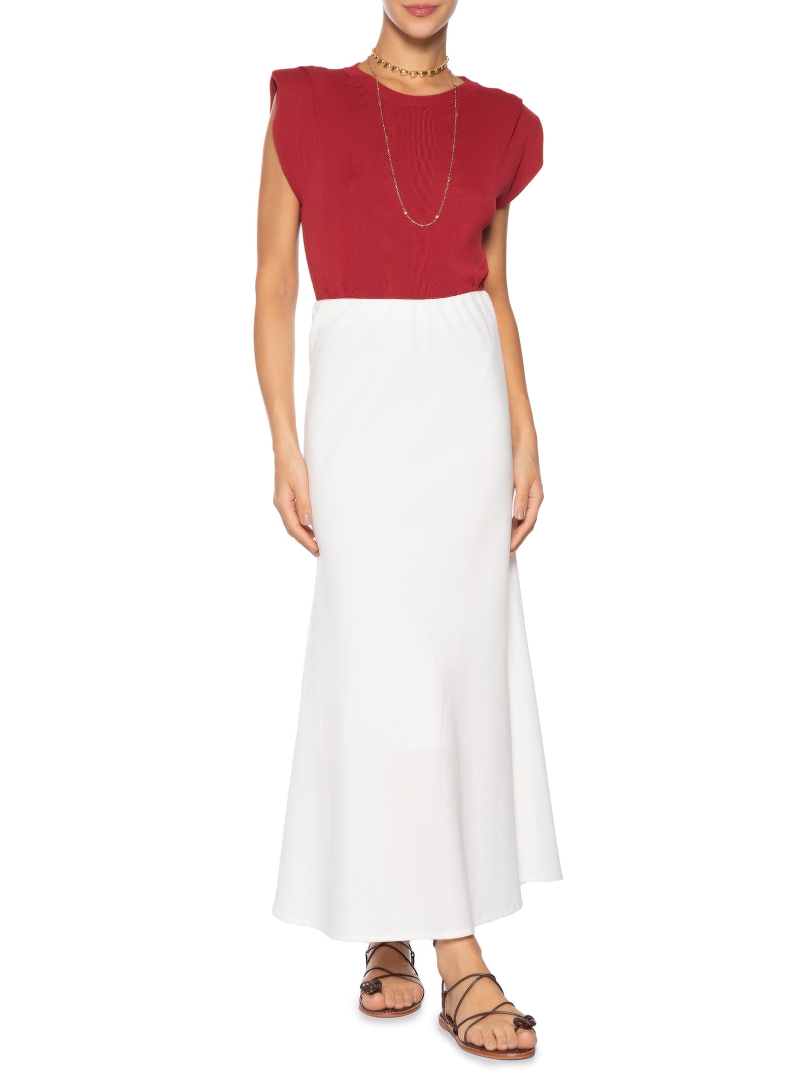 Blusa Feminina Em Tricot Com Barra Larga Vermelho '2Essential