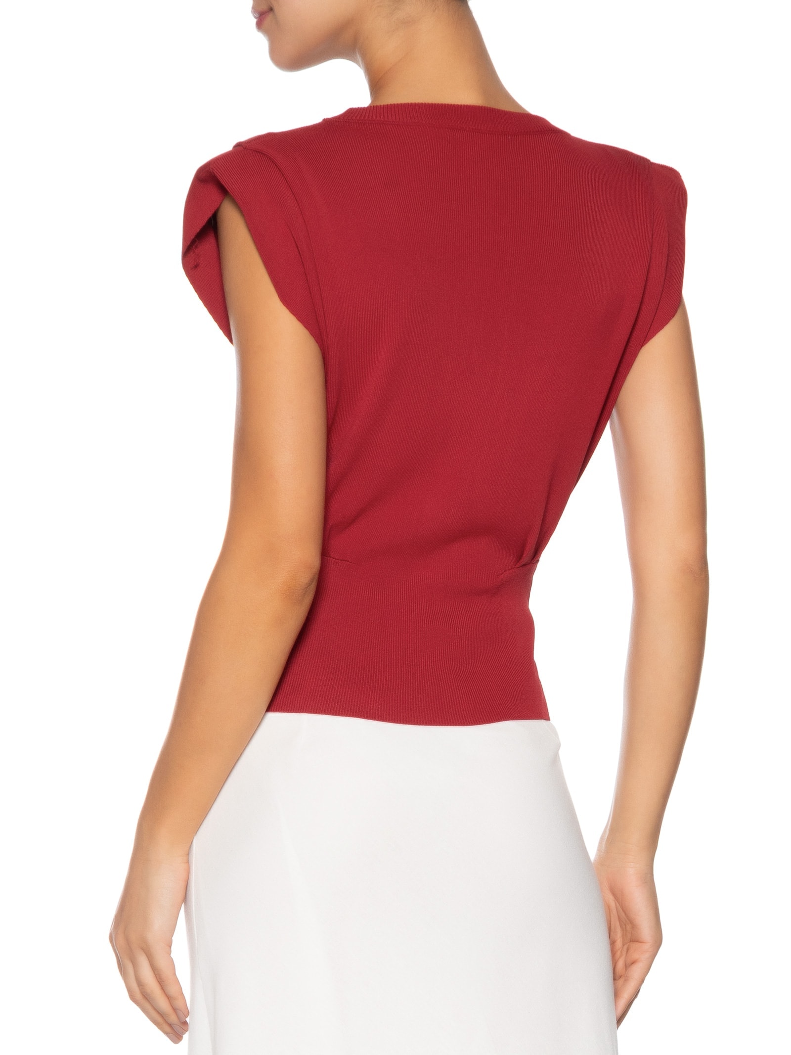 Blusa Feminina Em Tricot Com Barra Larga Vermelho '2Essential