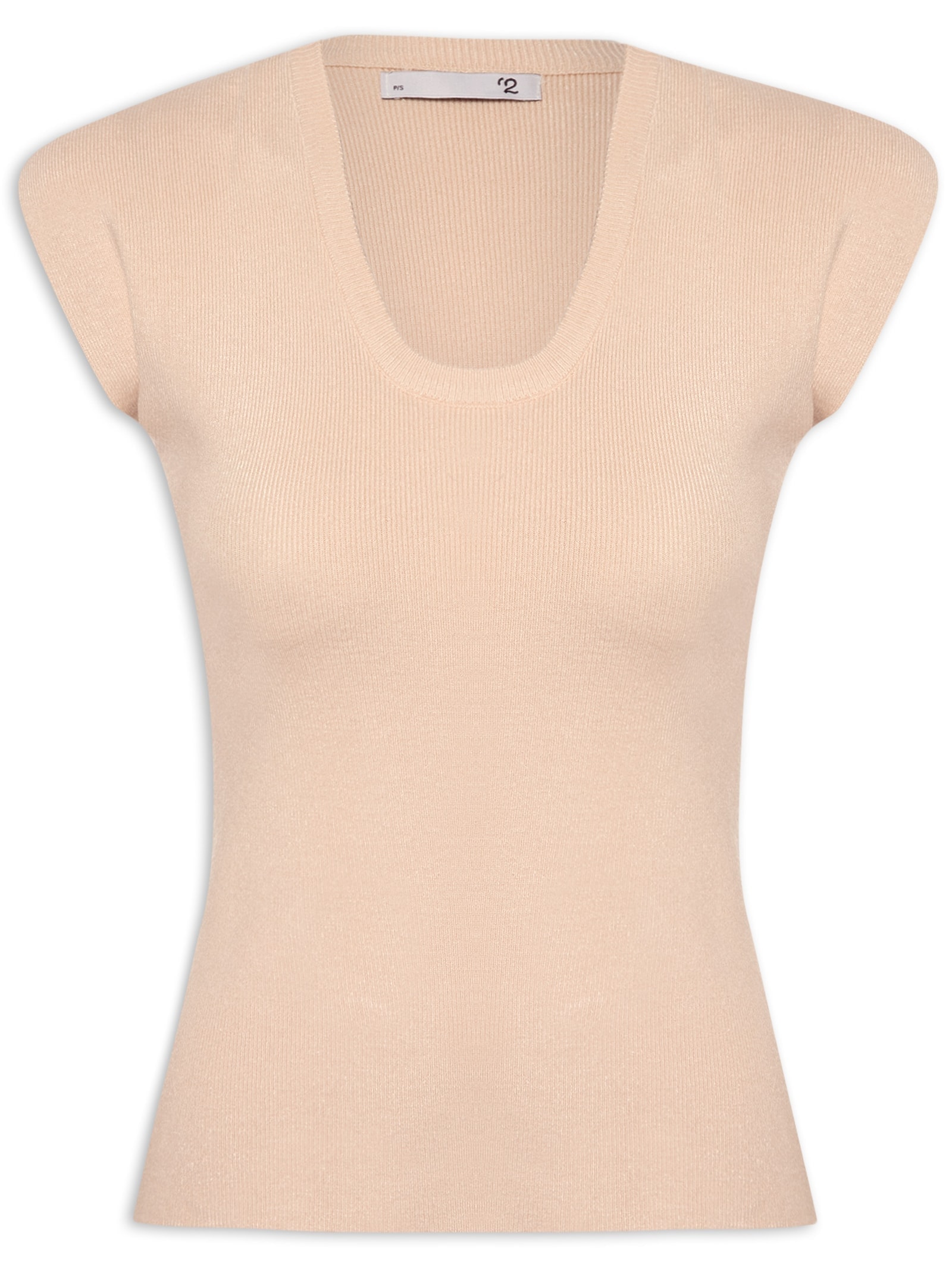 Blusa Feminina Em Tricot Com Cava Alongada Bege  '2Essential