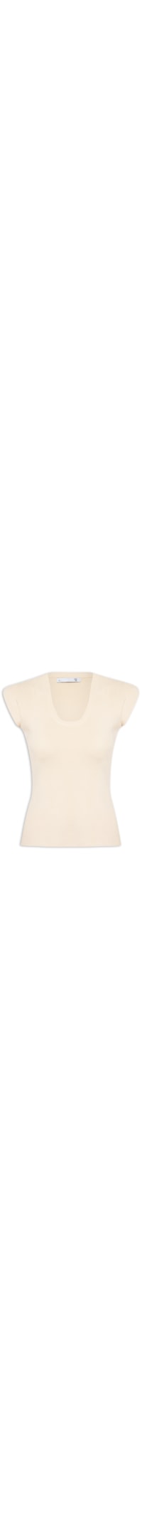 Blusa Feminina Em Tricot Com Cava Alongada - Off White