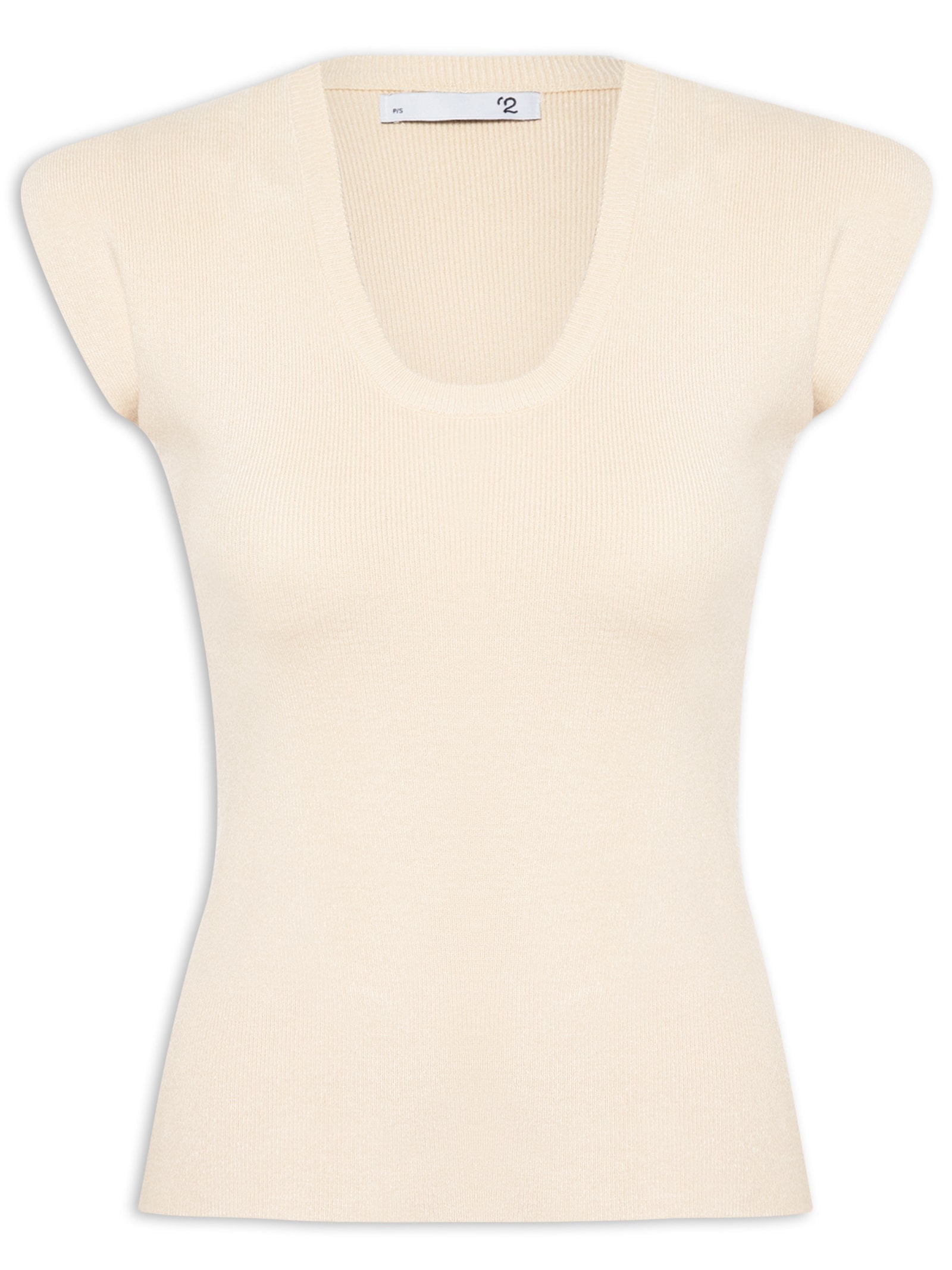 Blusa Feminina Em Tricot Com Cava Alongada Off White  '2Essential