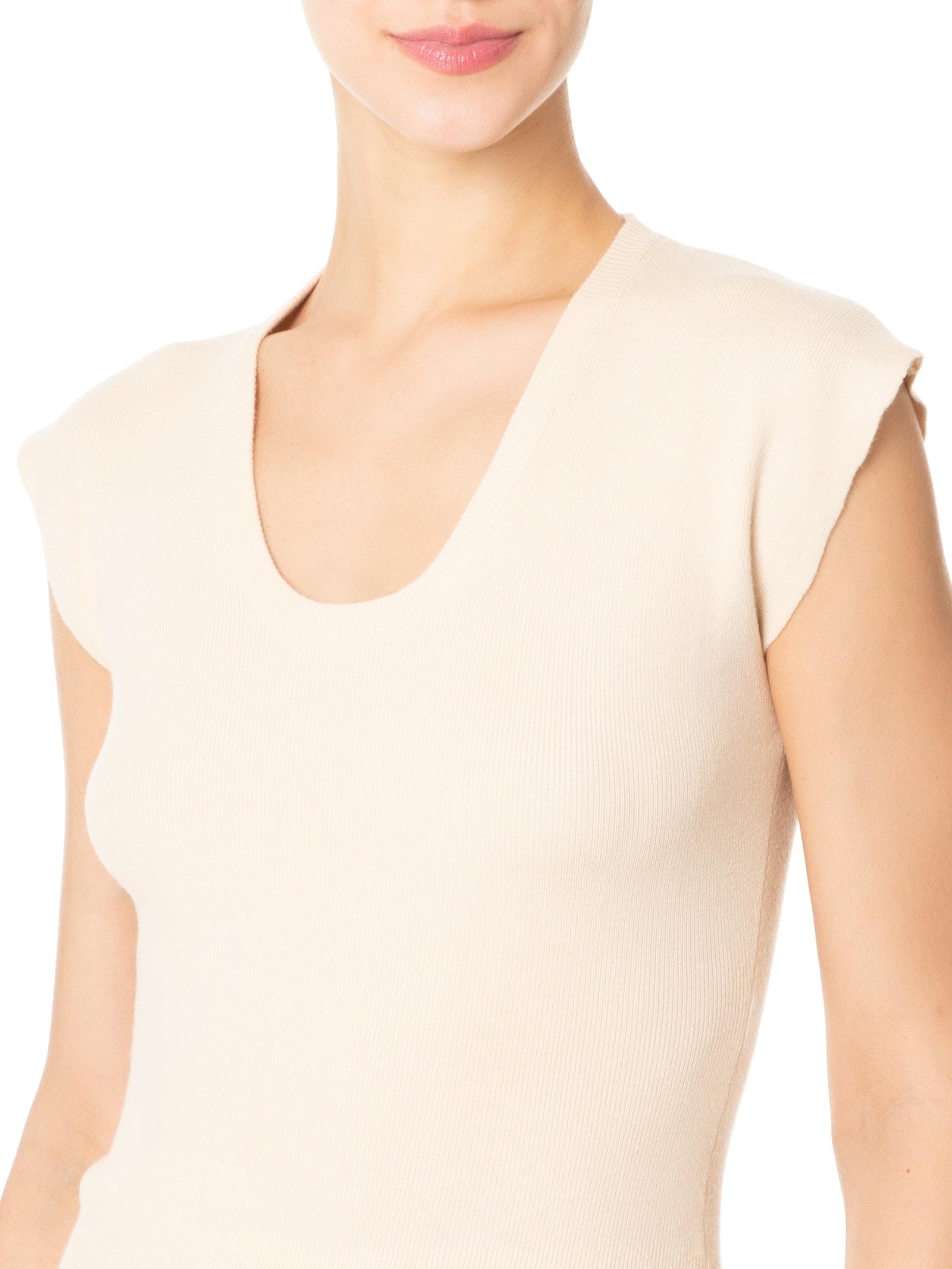 Blusa Feminina Em Tricot Com Cava Alongada Off White  '2Essential