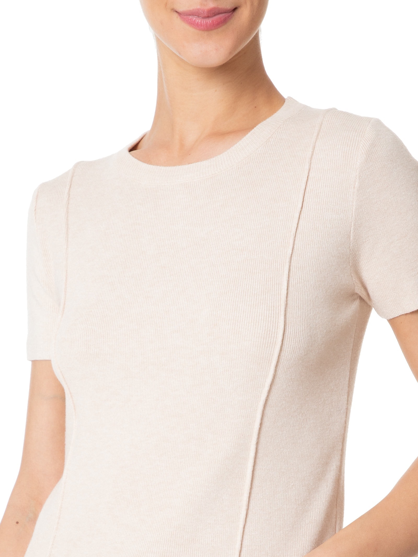 Blusa Feminina Em Tricot Com Detalhes Bege '2Essential