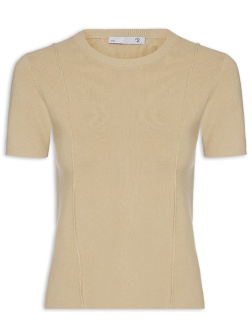 Blusa Feminina Em Tricot Com Detalhes – Bege