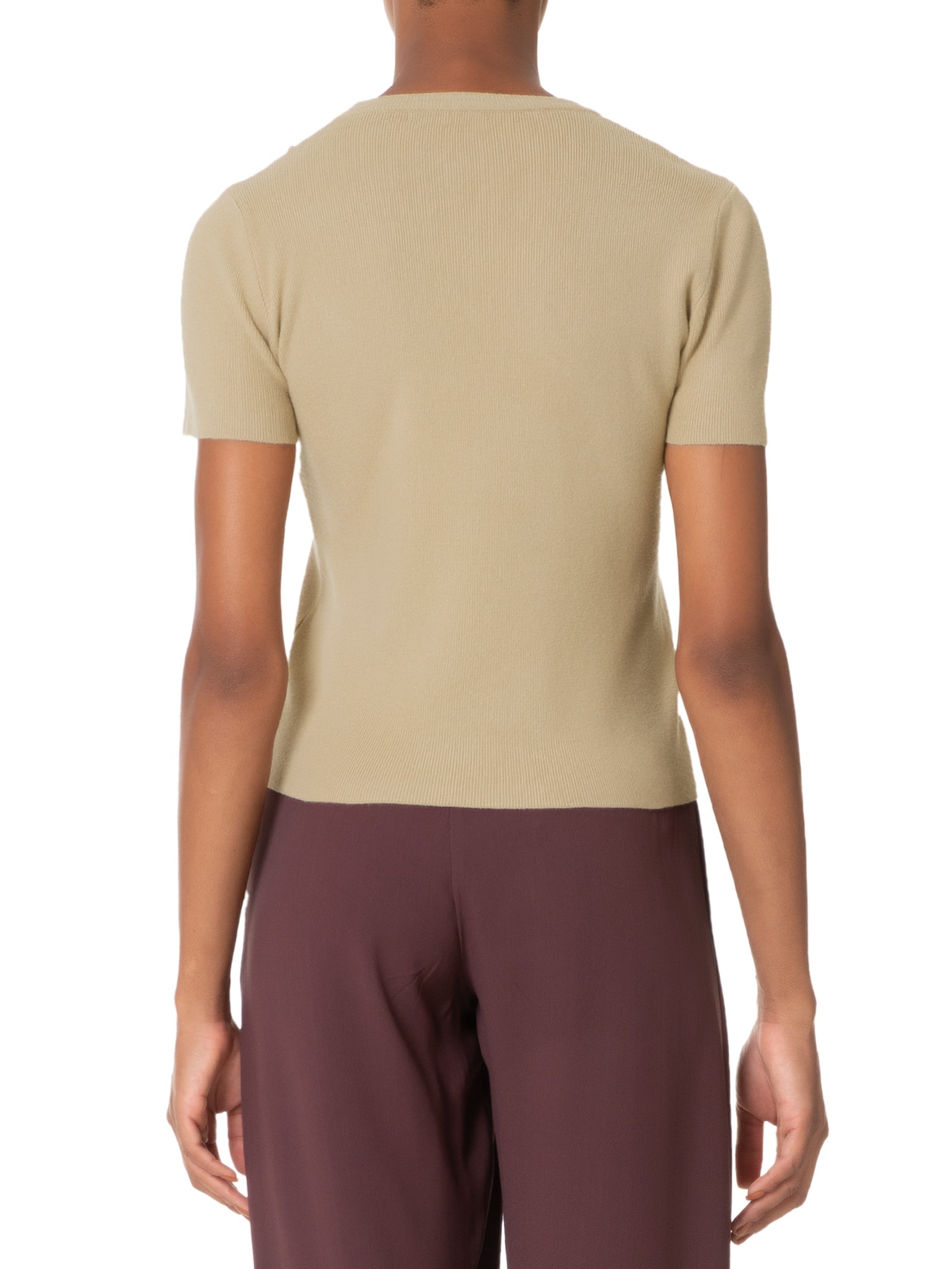 Blusa Feminina Em Tricot Com Detalhes Bege '2Essential