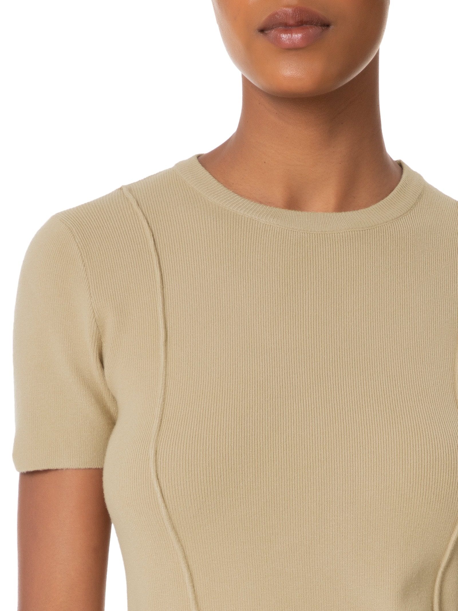 Blusa Feminina Em Tricot Com Detalhes Bege '2Essential