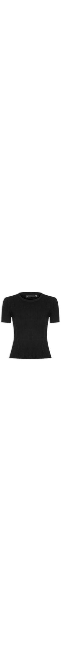 Blusa Feminina Em Tricot Com Detalhes - Preto