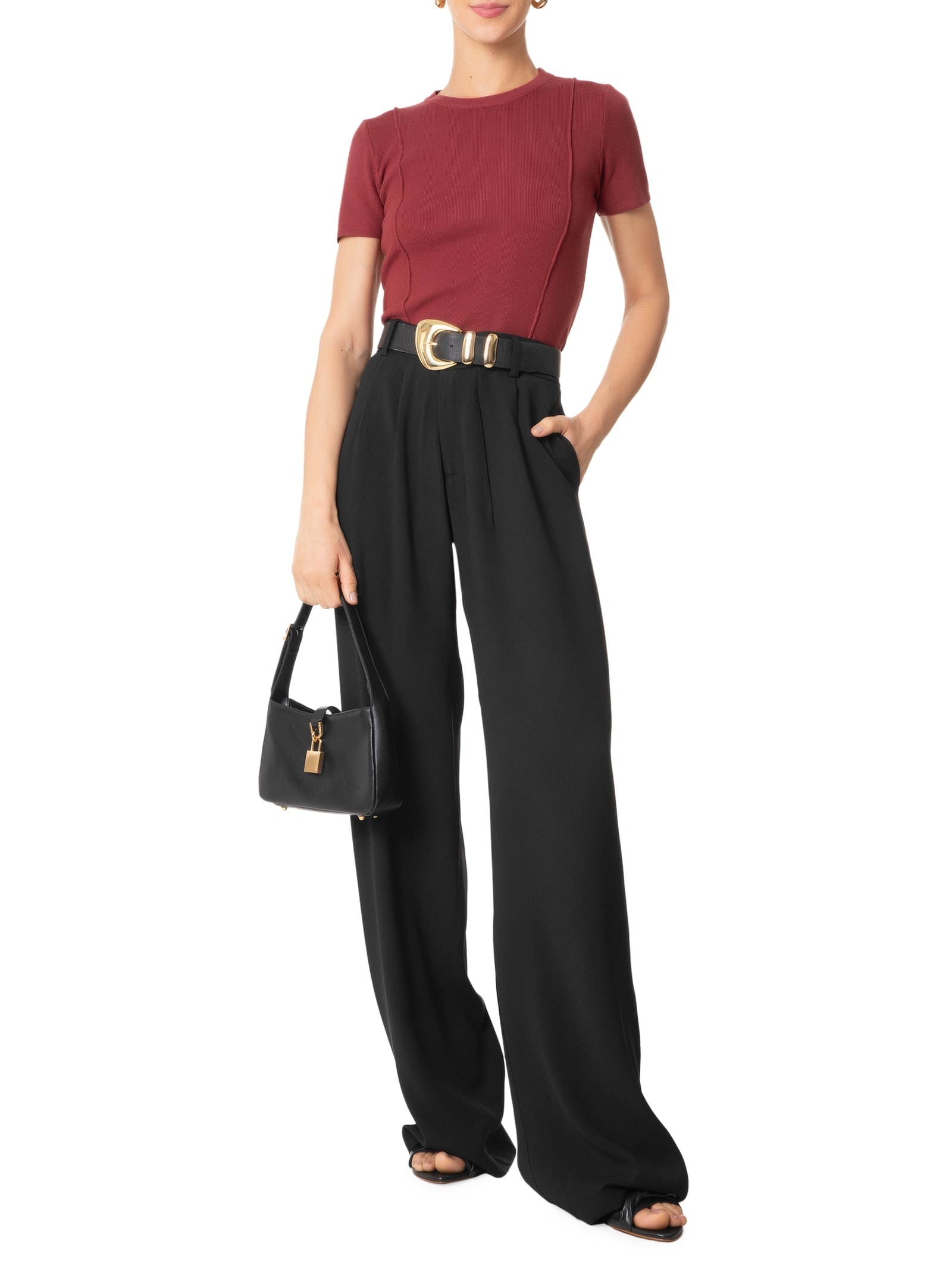 Blusa Feminina Em Tricot Com Detalhes Vinho '2Essential