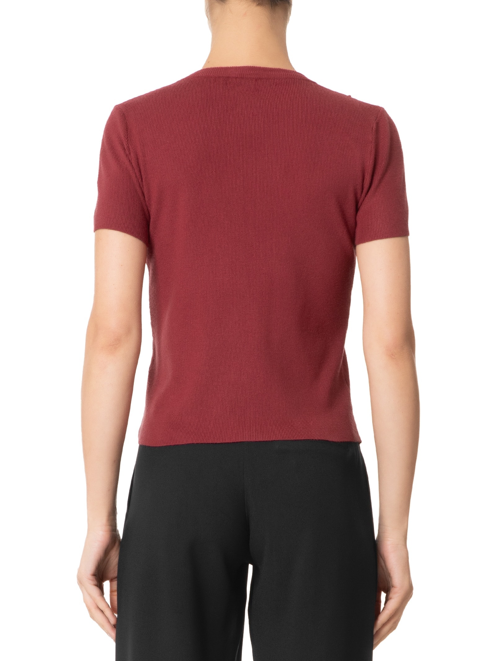 Blusa Feminina Em Tricot Com Detalhes Vinho '2Essential