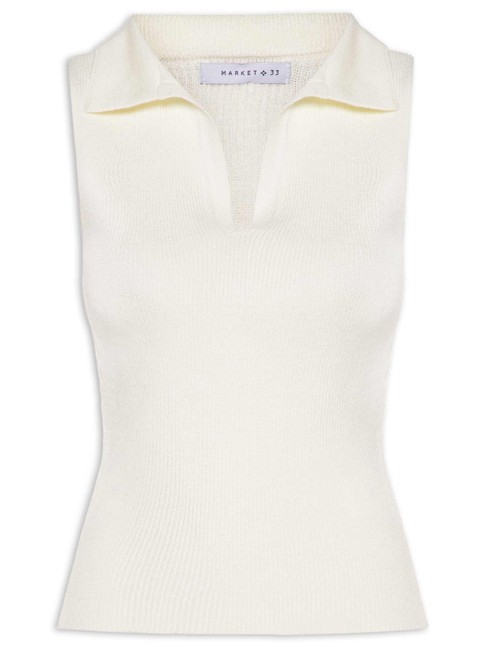 Blusa Feminina Em Tricot Com Gola Polo Off White Market 33