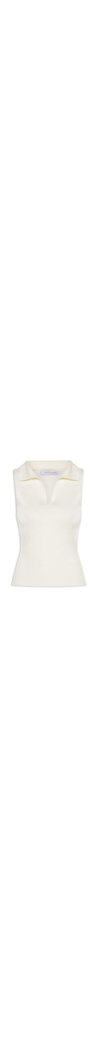 Blusa Feminina Em Tricot Com Gola Polo - Off White