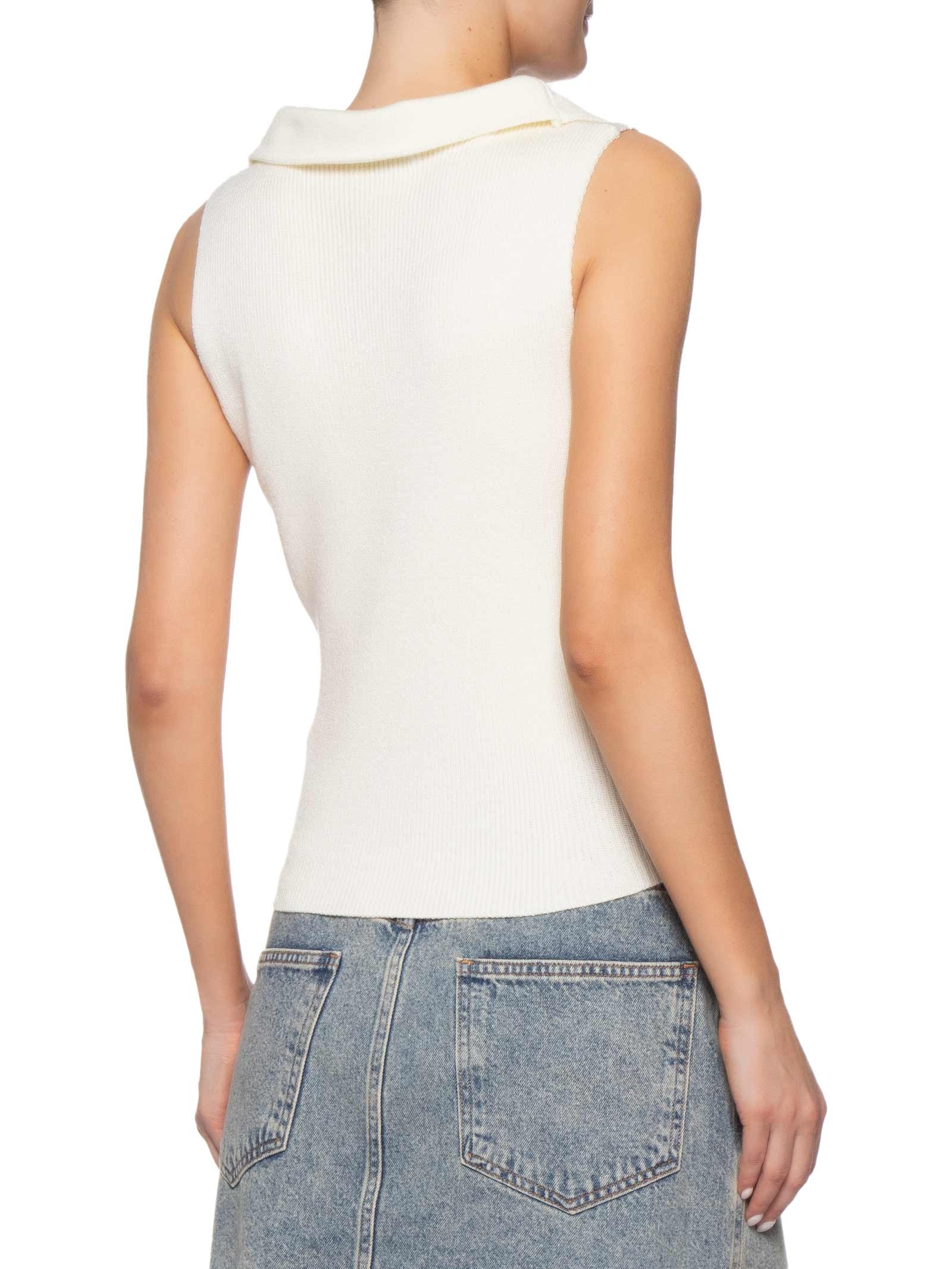 Blusa Feminina Em Tricot Com Gola Polo Off White Market 33