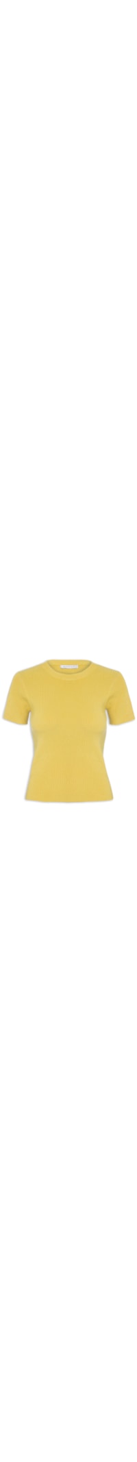 Blusa Feminina Em Tricot Com Manga Curta - Amarelo