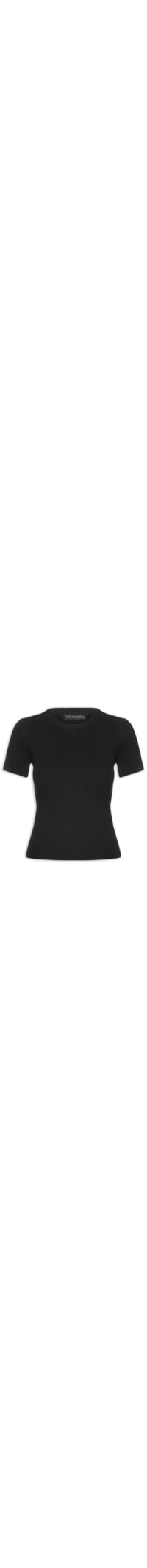Blusa Feminina Em Tricot Com Manga Curta - Preto