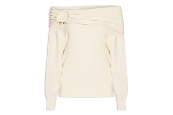 Blusa Feminina em Tricot com Sobreposição - Bege