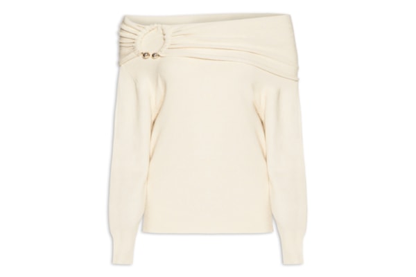 Blusa Feminina em Tricot com Sobreposição - Bege