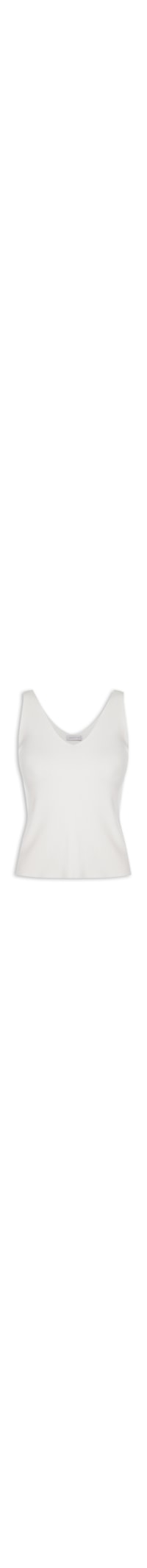 Blusa Feminina Em Tricot Decote V - Branco