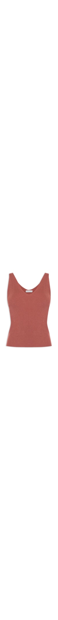 Blusa Feminina Em Tricot Decote V - Marrom