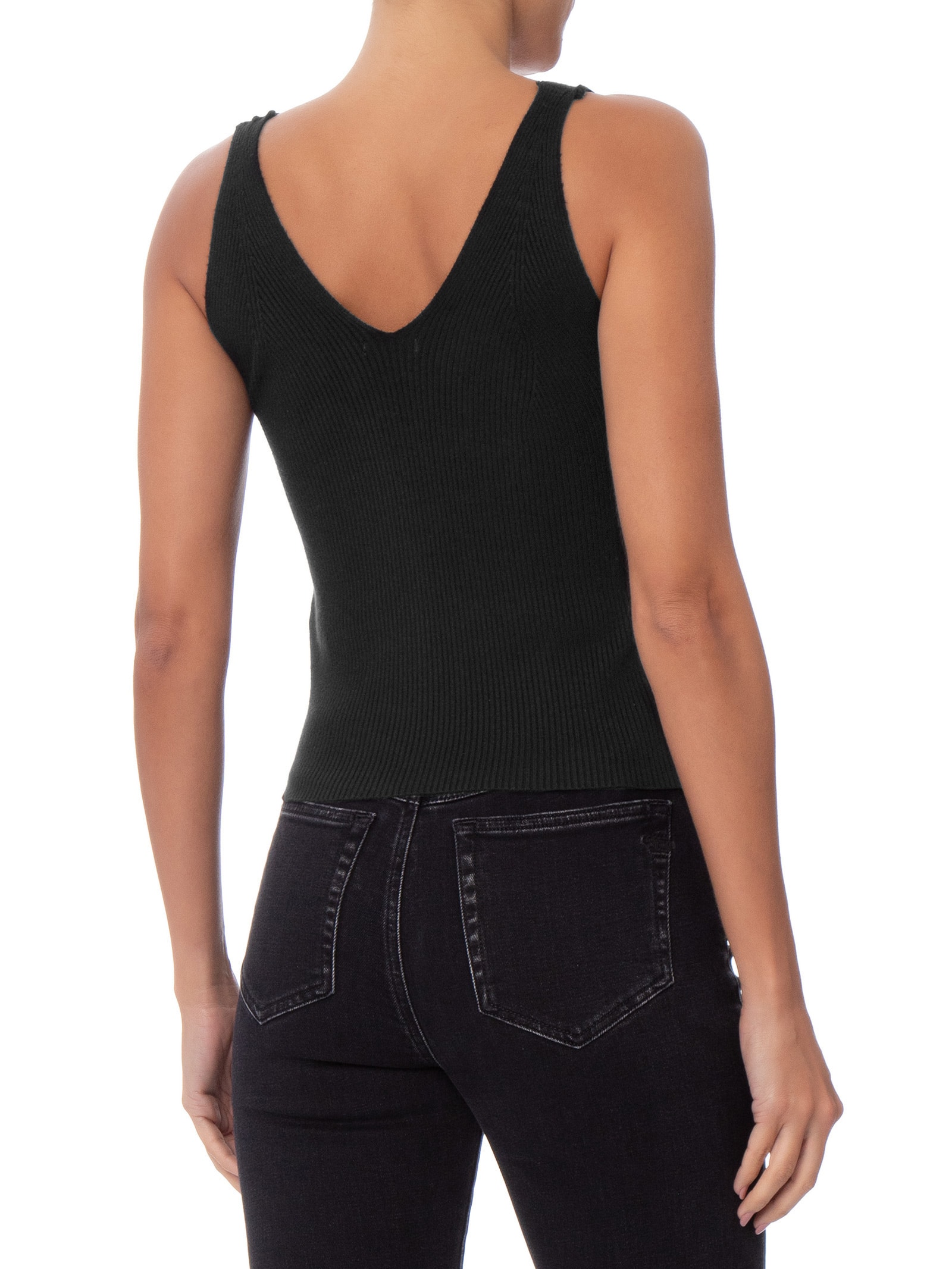 Blusa Feminina Em Tricot Decote V Preto Market 33