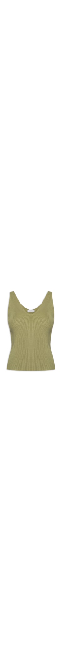Blusa Feminina Em Tricot Decote V - Verde