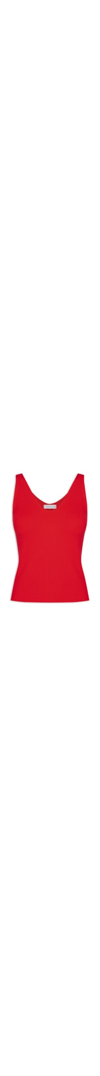 Blusa Feminina Em Tricot Decote V - Vermelho