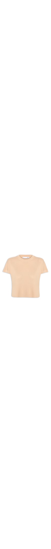 Blusa Feminina Em Tricot Gola Redonda - Bege