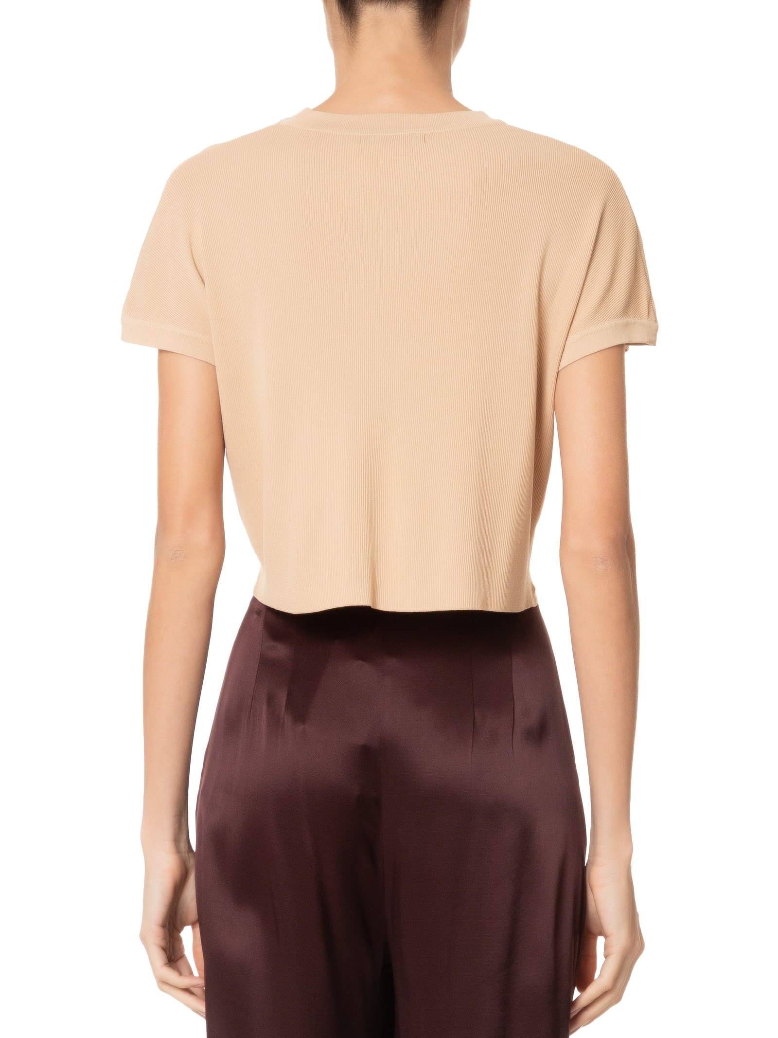 Blusa Feminina Em Tricot Gola Redonda Bege '2Essential