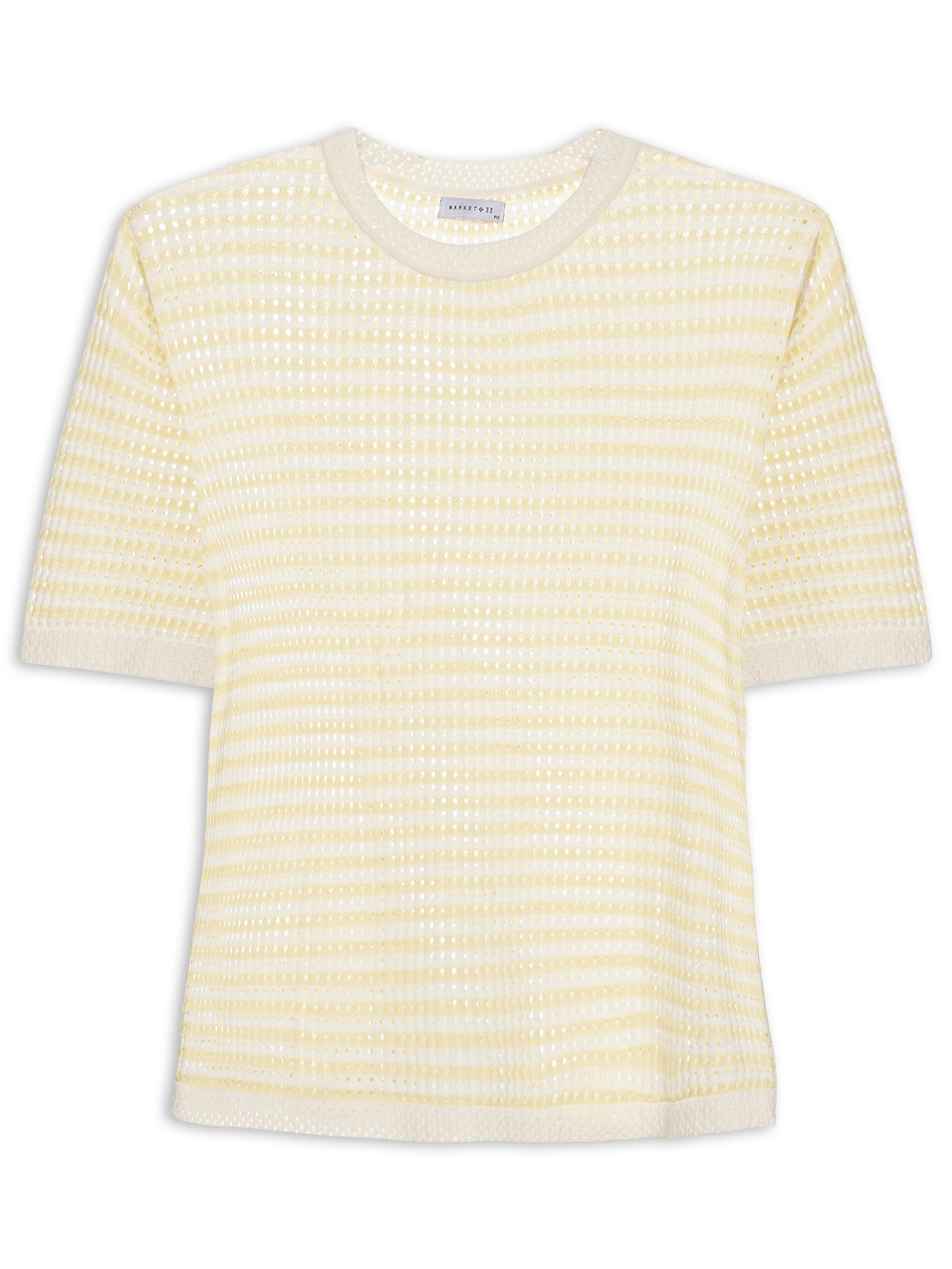 Blusa Feminina em Tricot Listrada Amarelo Market 33