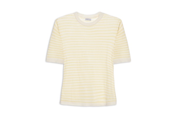 Blusa Feminina em Tricot Listrada - Amarelo