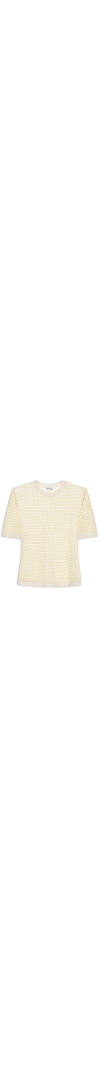 Blusa Feminina em Tricot Listrada - Amarelo