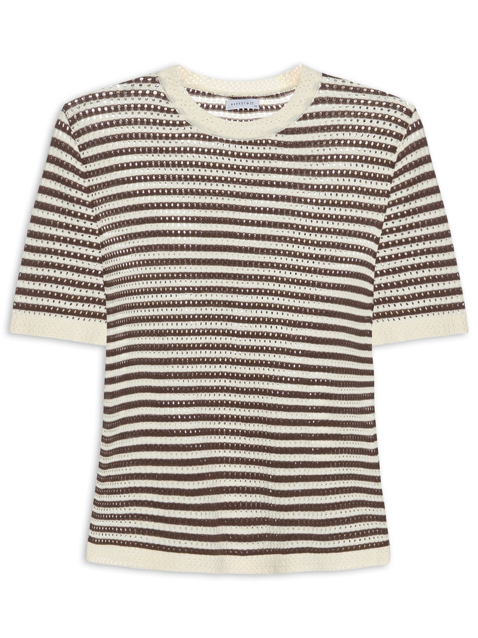 Blusa Feminina em Tricot Listrada Marrom Market 33