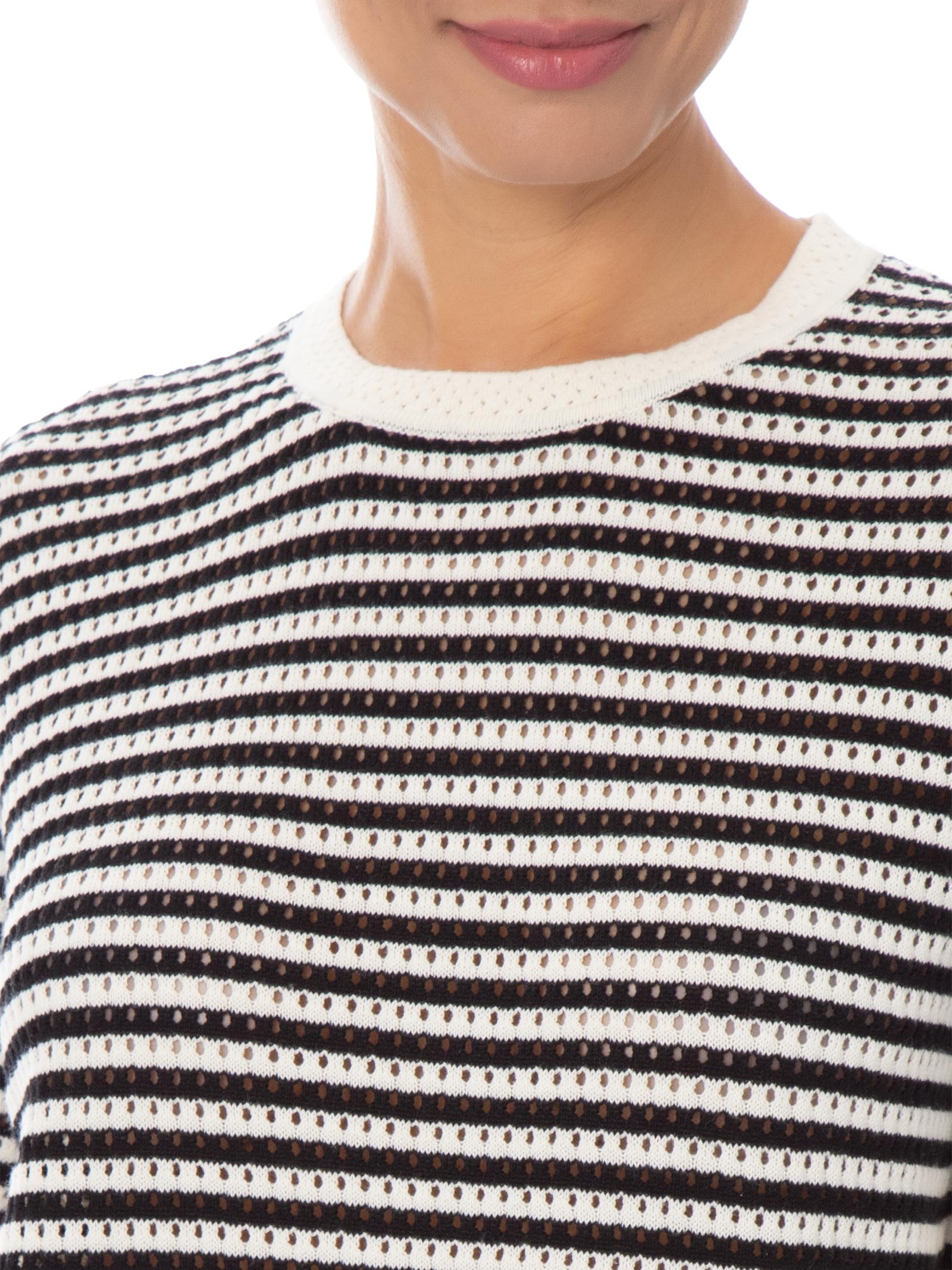 Blusa Feminina em Tricot Listrada Preto Market 33
