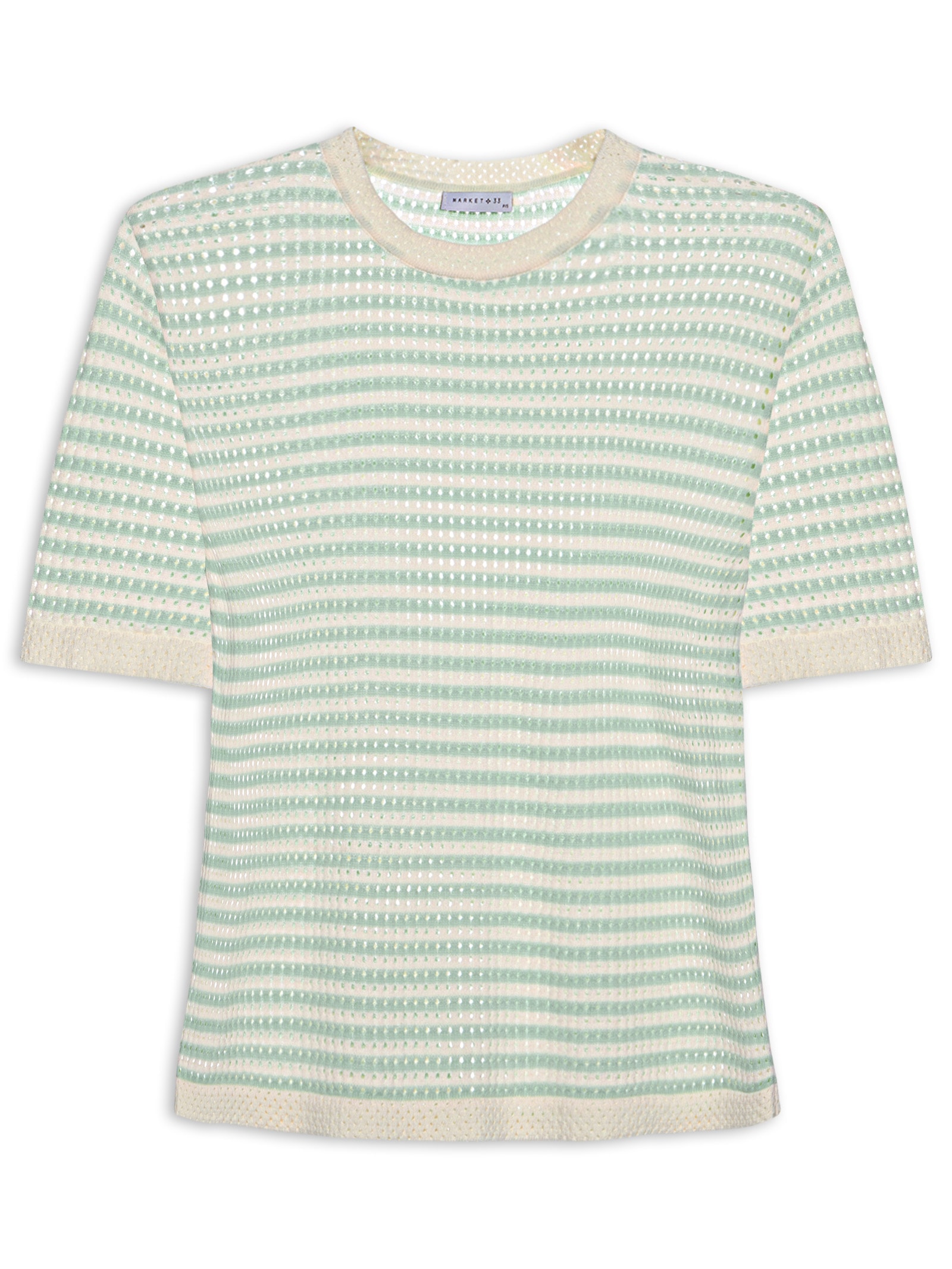 Blusa Feminina em Tricot Listrada Verde Market 33