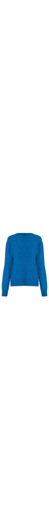 Blusa Feminina Em Tricot Manga Longa - Azul