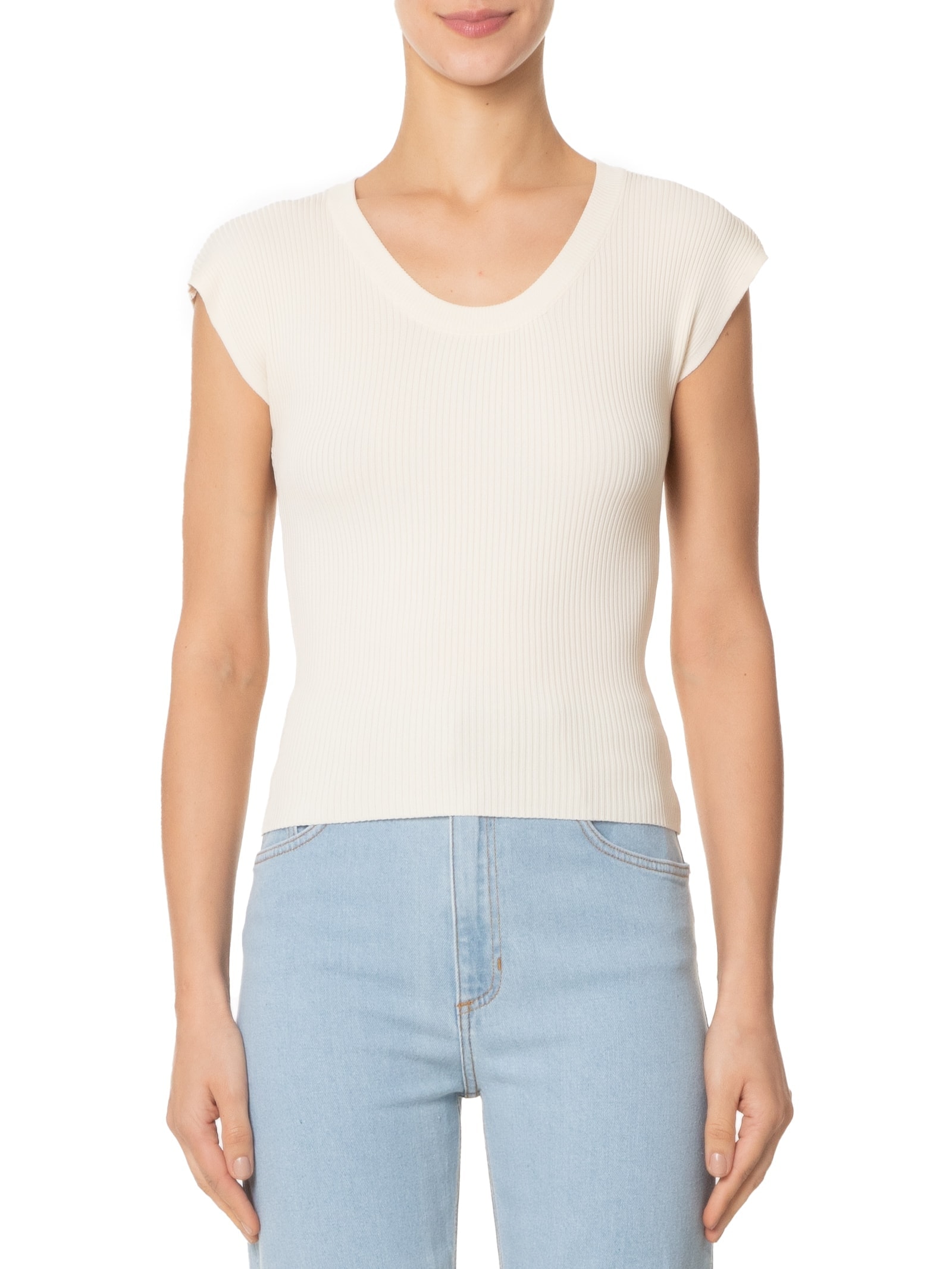Blusa Feminina Em Tricot Off White  '2Essential