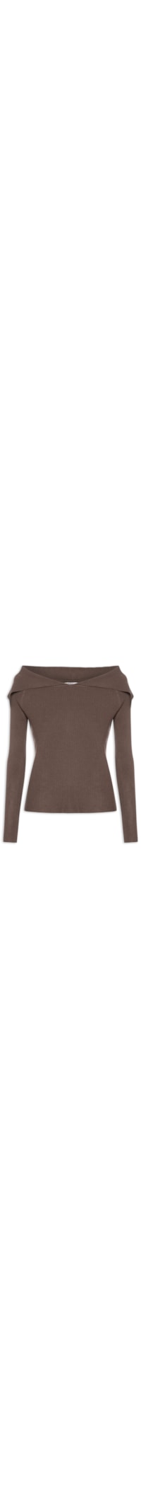 Blusa Feminina em Tricot Ombro a Ombro – Marrom