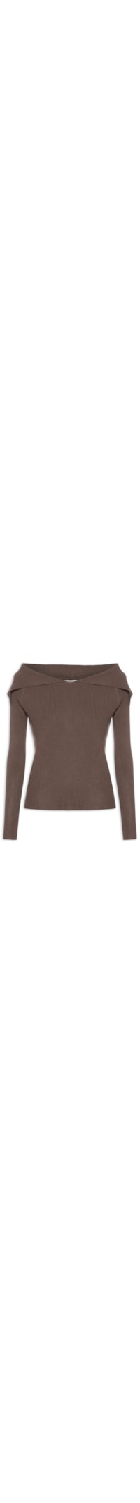 Blusa Feminina em Tricot Ombro a Ombro – Marrom