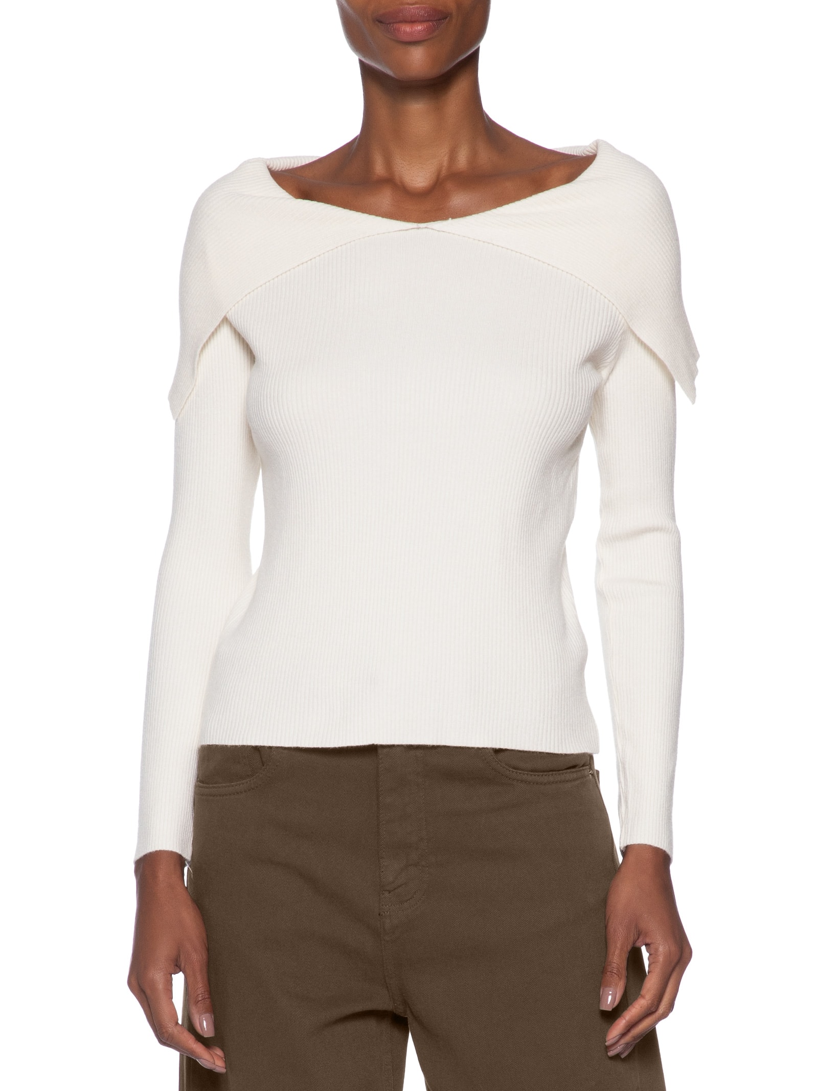 Blusa Feminina  em Tricot Ombro a Ombro – Off White Basiq