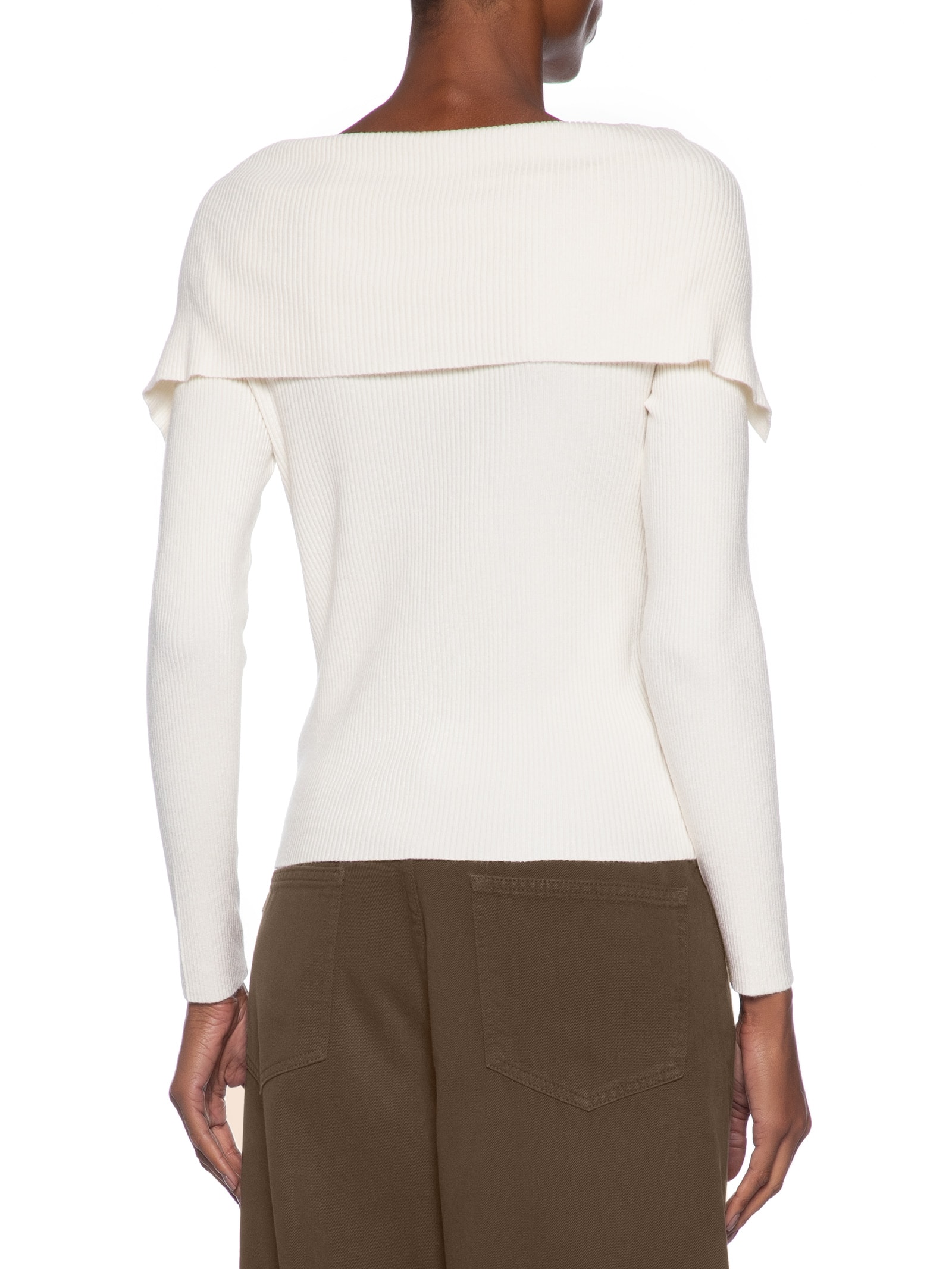 Blusa Feminina  em Tricot Ombro a Ombro – Off White Basiq