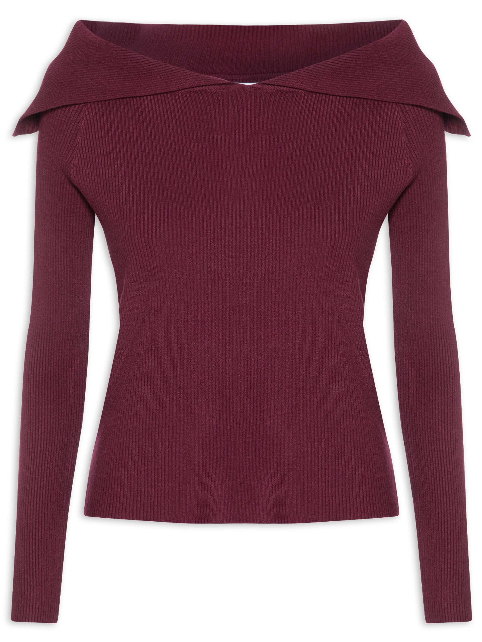 Blusa Feminina  em Tricot Ombro a Ombro – Vermelho Basiq
