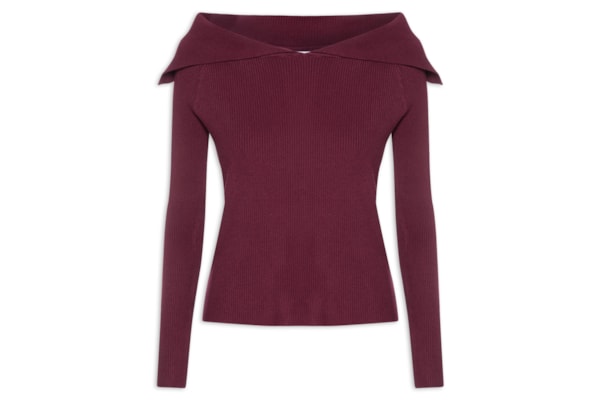 Blusa Feminina  em Tricot Ombro a Ombro – Vermelho
