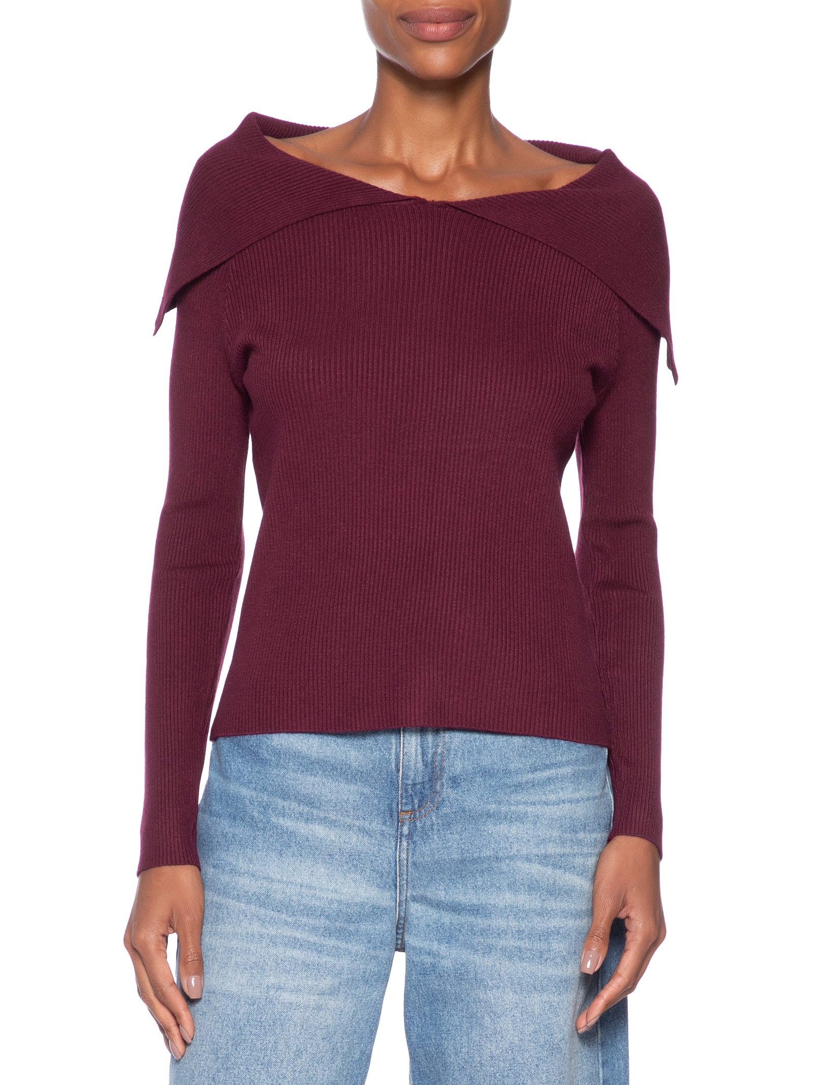 Blusa Feminina  em Tricot Ombro a Ombro – Vermelho Basiq