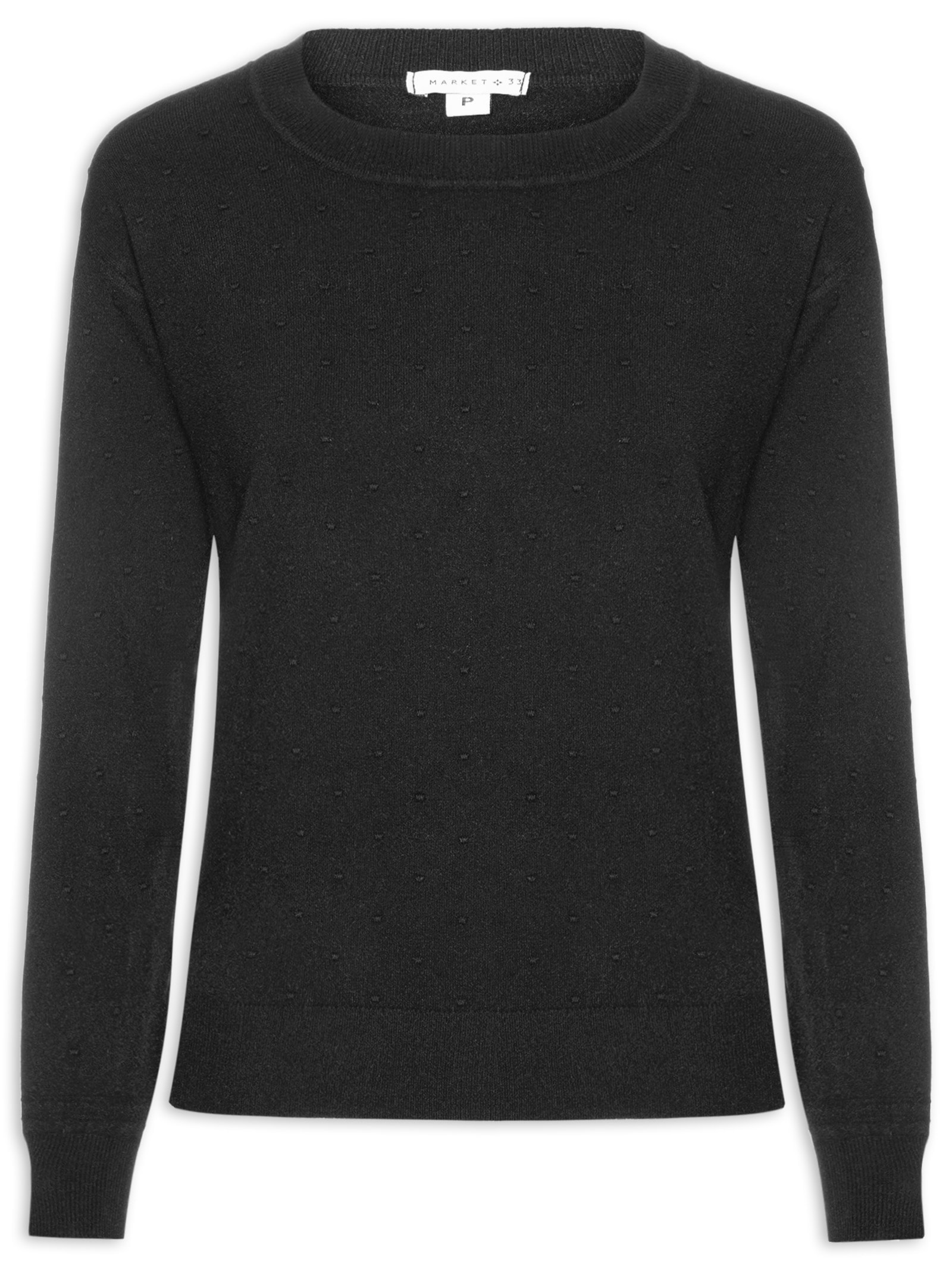 Blusa Feminina Em Tricot Preto Market 33